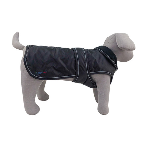 HugglePets Dog Coat Arctic Armour Black Puppy Warm Waterproof Fleece Line Jacket