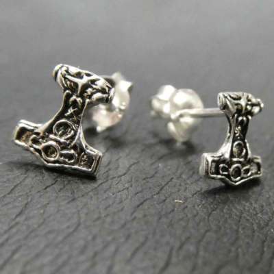 Orecchini A Perno Martello Di Thor Mjolnir In Argento 925 – 11mm – Gioiello Vichingo Con Confezione Regalo