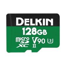 Delkin Devices 128GB Power Micro SD Card UHS-II U3/V90 - 300MB/s Green