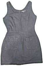 Vintage 90s GUESS Jeans Black Textured Knit Mini Dress 7 Mod Preppy Pockets