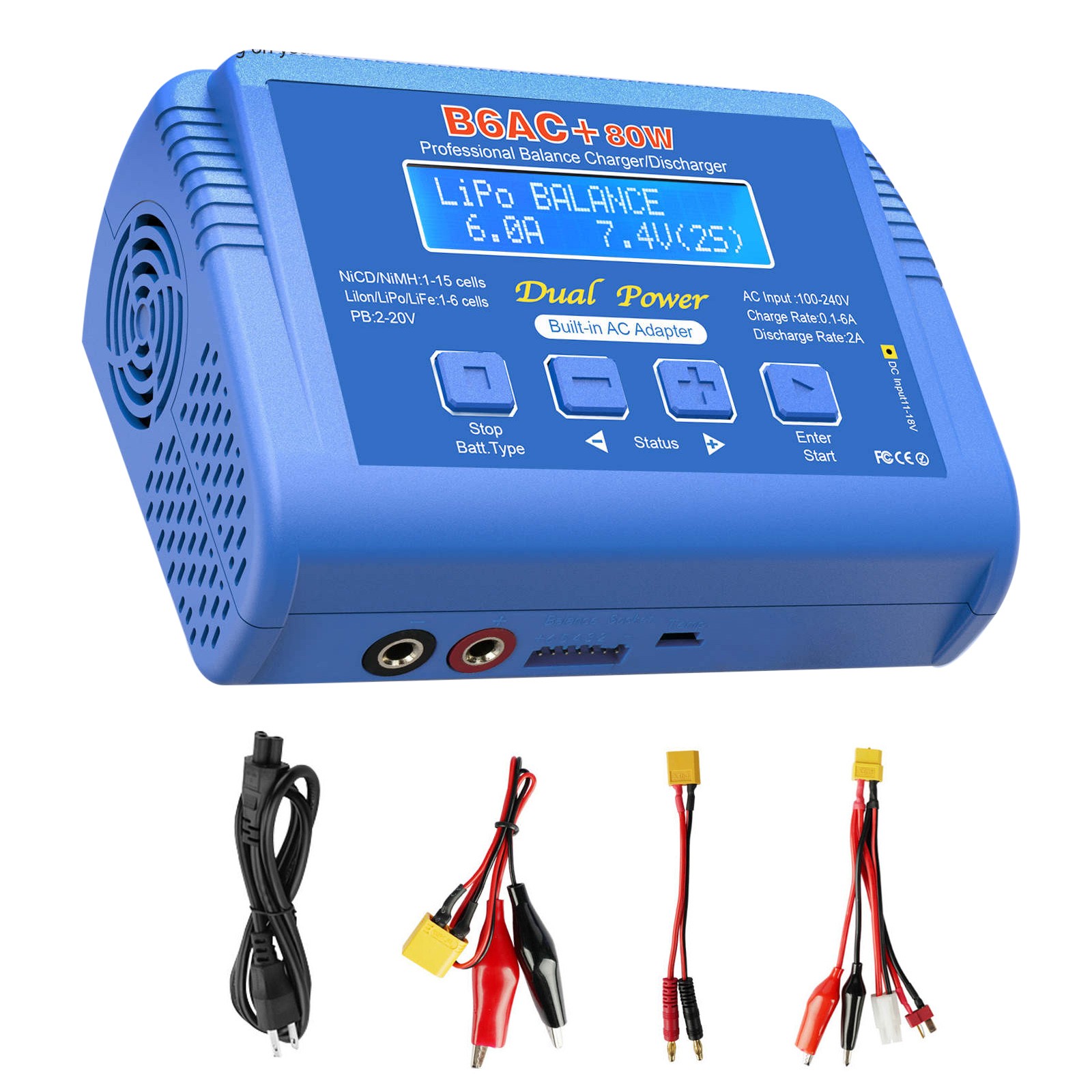 B6AC 80W Balance Charger 6A Lipo Li-ion LiFePO4 RC Battery Charger Discharger thumbnail 3