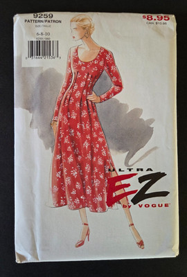 Vogue 9259 Ultra EZ Pattern Misses  Dress - Factory Folded  - 1990s - UNCUT