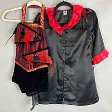 Mara Dancewear Small Black Red Feather Jazz Costume Set Stage Recital Outfit