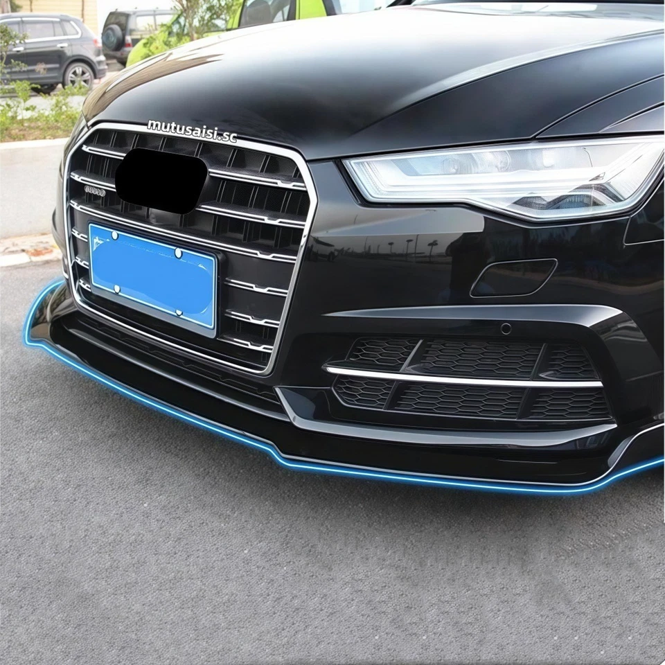 For AUDI S6 A6-S-Line 2016-2018 Front Bumper Lip Splitter Spoiler Underbody Wing Foto 2 de 4