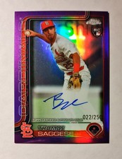 Thomas Saggese 2025 Topps Chrome RC AUTO PURPLE REFRACTOR 022/250 Cardinals M6