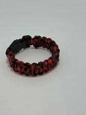 Medium Paracord Bracelet 8 Inches Black Widow