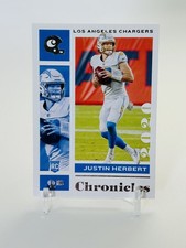 2020 PANINI CHRONICLES JUSTIN HERBERT ROOKIE CARD ~ #53. rookie card picture