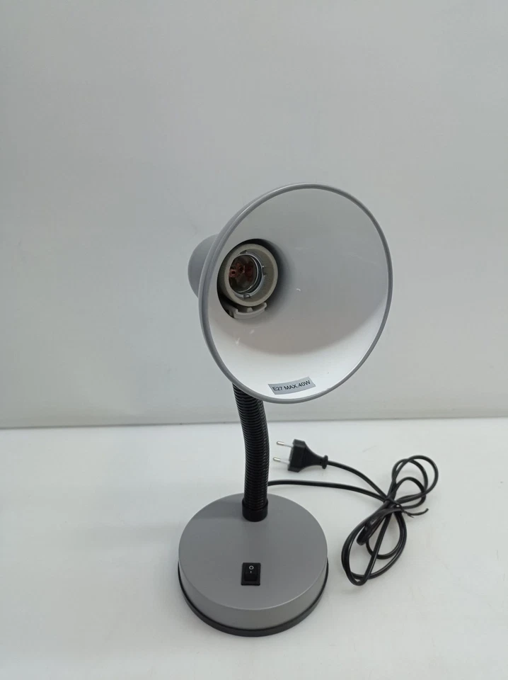 EGLO 90977 Basic 1 lampada da tavolo E27 plastica acciaio argento - Immagine 3 di 4