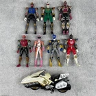 Vintage Bandai Power Rangers Action Figures w Dino Thunder Raptor Bike Bundle