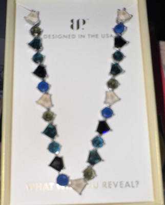 Ring Bomb Party NK44979 Blueberry Truffle Necklace Hematite Plated 29'' Adj