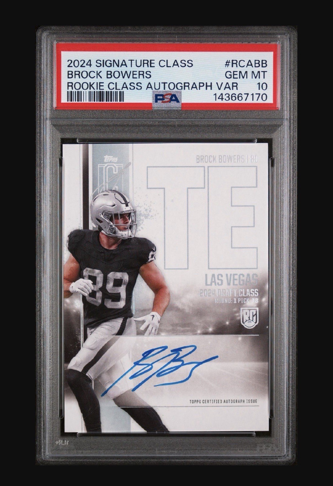 2024 Topps Signature Class - Rookie Class Autographs Brock Bowers PSA 10
