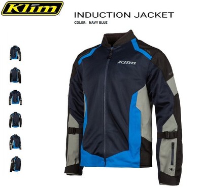 KLIM Men's Induction D3O Armored/Mesh/Hot Weather Riding Jacket, Navy Blue