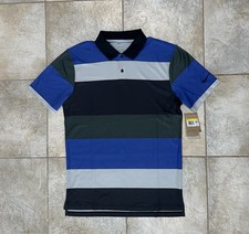 Brand NWT Nike Dri-FIT Golf Polo Shirt FZ7452-490 Striped Blue Black Gray Size S