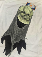NWT Halloween Glowing Triple Ghoul Mask Skull Skeleton Hooded Creepy