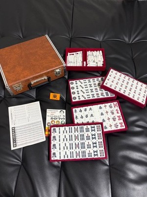 Japanese Mahjong Tiles Set Riichi Mahjong Complete Set w/ Dice Used