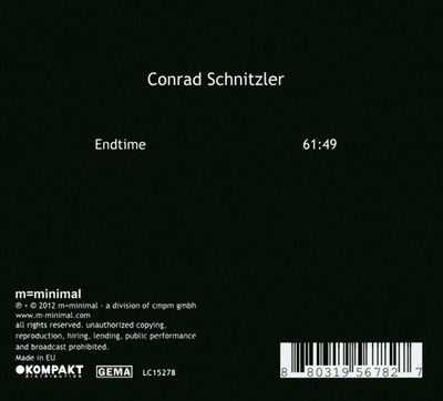 CONRAD SCHNITZLER - 00/830: ENDTIME [DIGIPAK] NEW CD