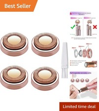 4 Pack 18K Gold-Plated Facial Hair Remover Replacement Heads - Hypoallergenic