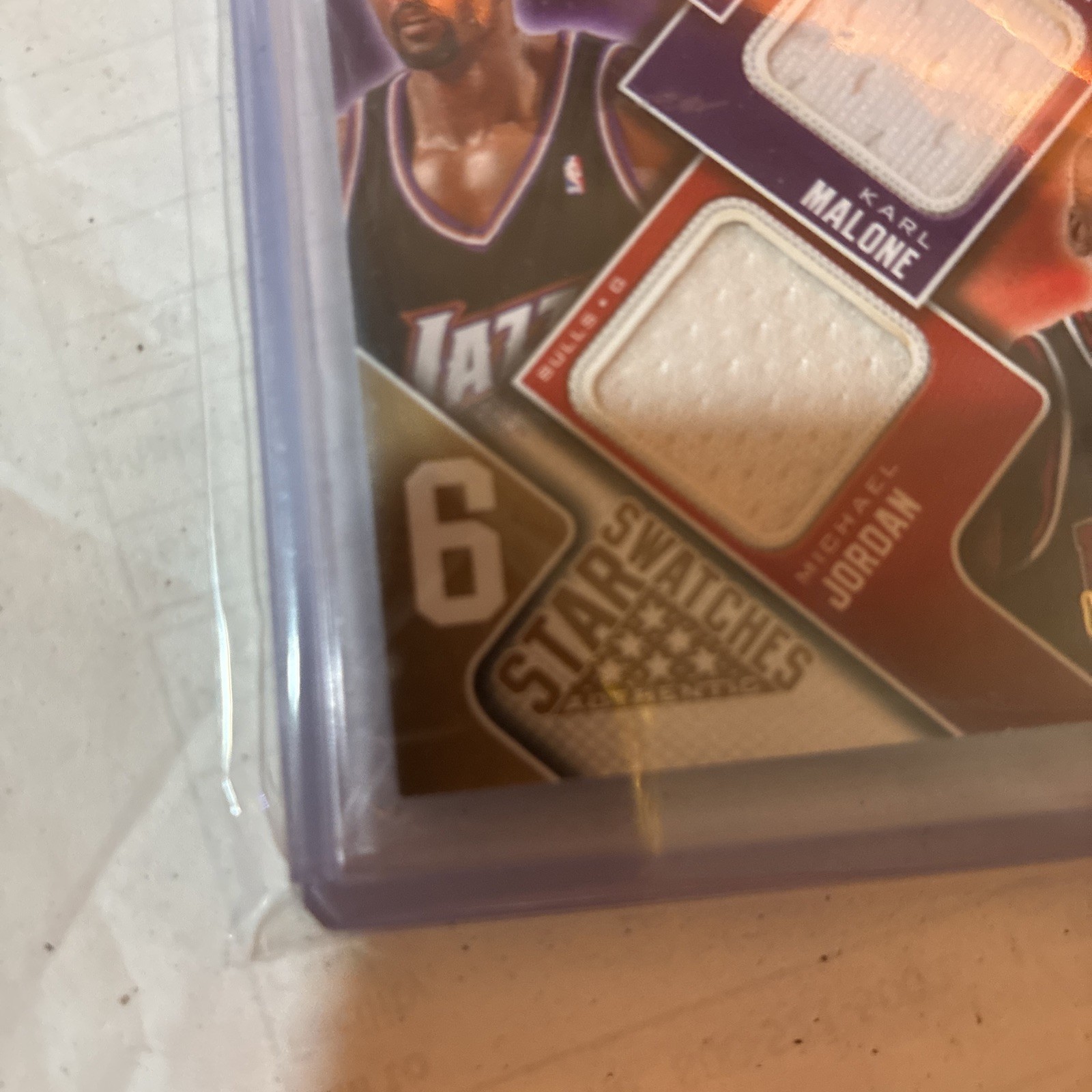 Upper deck SP 6 patch game used Jordan, Hakeem, malone(s),  Kareem, wilt /65 thumbnail 3