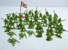 Japanese WWII Soldiers Green Hard Plastic Japan Army Men Figures Toys Lot 49 PCS