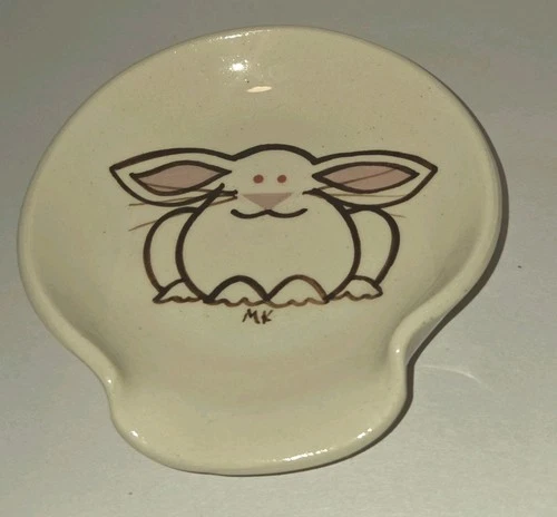 Kovack Studio Pottery Spoon Rest Bunny Rabbit Michelle Craig Seagrove NC