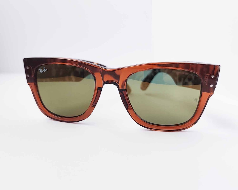 Ray-Ban Sunglasses RB0840S Mega Wayfarer Transparent Brown Frame Gold Lens 51mm