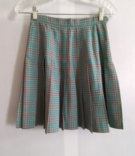 Vintage 90's GAP Womens Size 2 Pleated Mini Skirt Green Plaid