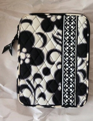 Vera Bradley Quilted Floral Night & Day, Black & White Small Tablet Case EUC
