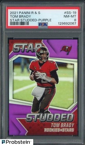 2021 Panini R & S Star Studded Purple #SS19 Tom Brady buccaneers 24/35 PSA 8
