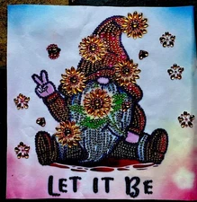 10x10” Beaded Art, Beautiful Hippie Gnome Finished Diamond Painting Home Decor