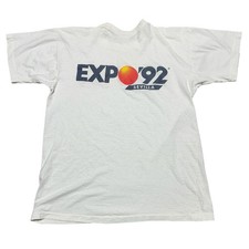 Camiseta Vintage Años 90 Sevilla Expo '92 La Era de los Descubrimientos KLOVE 107.5 FM Promo