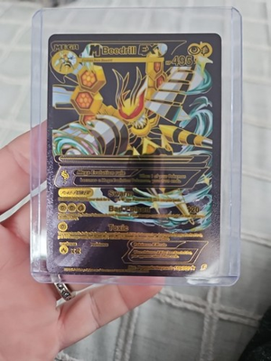 #ad #ad Beedrill EX Black Foil Fan Art Vinyl M Beedrill EX Textured Collector Card $2.49