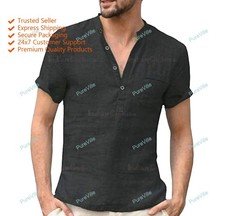 Mens Kurta Traditional Wear Cotton Shirt Kurta Mens Wear Half Sleeve Kurta