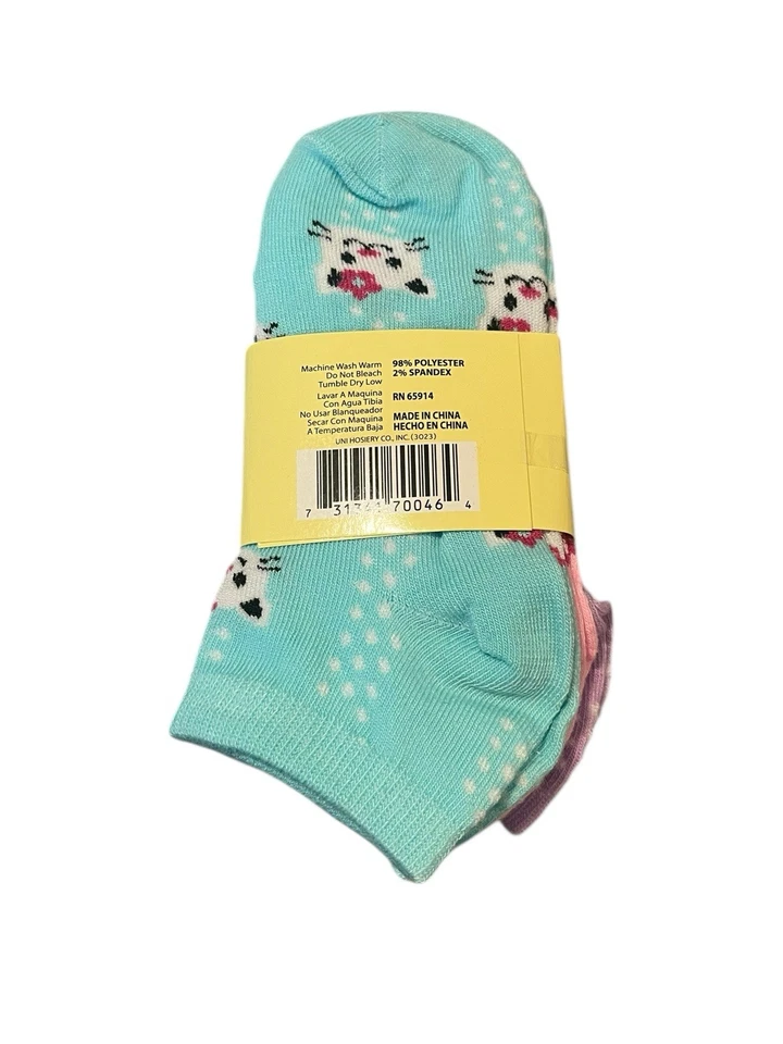 Mamia лодыжки носки 6 пар женщин размер 6-8 низкий вырез животных печати многоцветный новый - Изображение 4 из 4