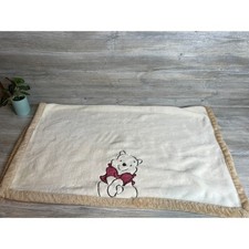 Disney Baby Winnie the Pooh Baby Blanket Cream GUC - HTF