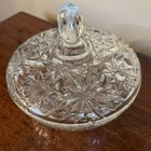EAPC Anchor Hocking Crystal Candy Dish Bowl Star Pattern With Lid
