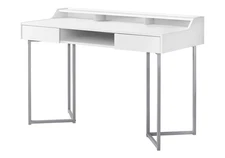 【US】Computer Desk,Home Office,Laptop,Storage Drawers,48"l,Work,White Laminate,G