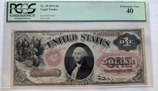 1874 1 Small Red Wrays Legal Tender Issues Fr.19 Pcgs Xf 40