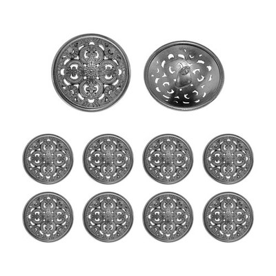 10pcs for 44L Wire Metal Buttons, 28mm Vintage Round with Shank, Black