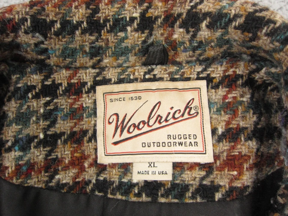 Chaqueta Woolrich De Colección Para Mujer Extra Grande XL Marrón Lana Hecha en EE. UU. Pata de Gallo Foto 4 de 4