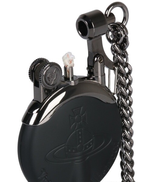 Vivienne Westwood Oil lighter with chain Matte Black with