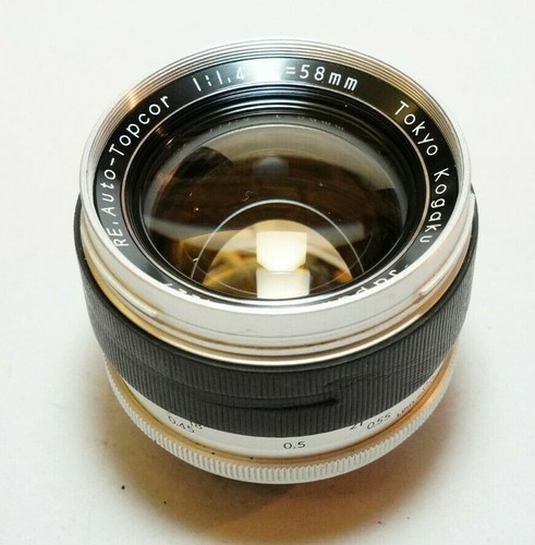 Original Tokyo Kogaku RE Auto Topcor 58mm f/1.4 Lens Silver M42 Screw Modified