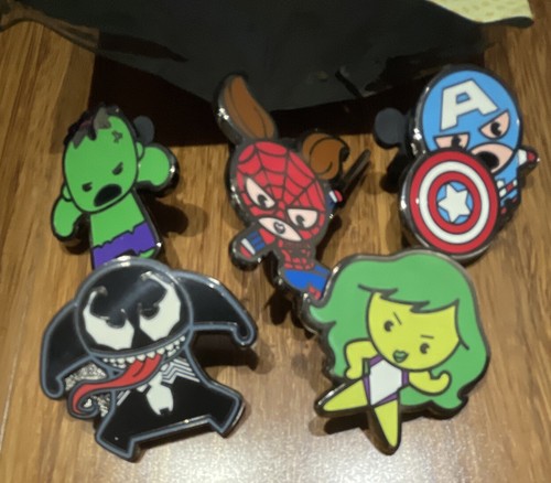Marvel Kawaii Art Collection Pins Bundle. Disney Pins. Hulk. Venom. Capt America - Picture 2 of 4