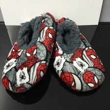 Marvel Spider-Man Kids Fuzzy Slip On Slippers Size US 8-13