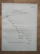 Bradmore House Detail of Moulded Cornice, Hammersmith - Antique Print - 1915