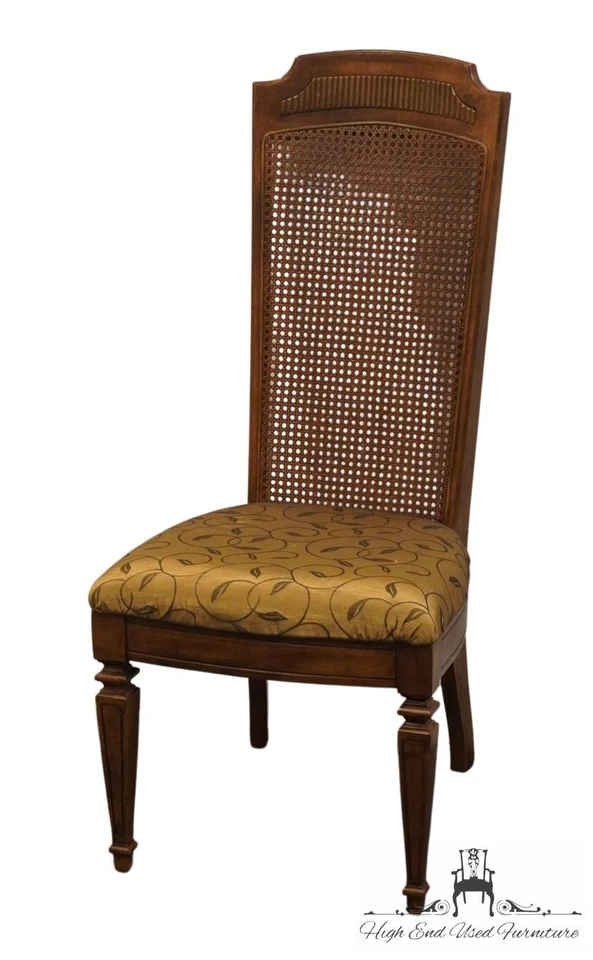 Silla auxiliar de comedor de madera frutal con respaldo provincial italiano Stanley Furniture 43... Foto 2 de 4