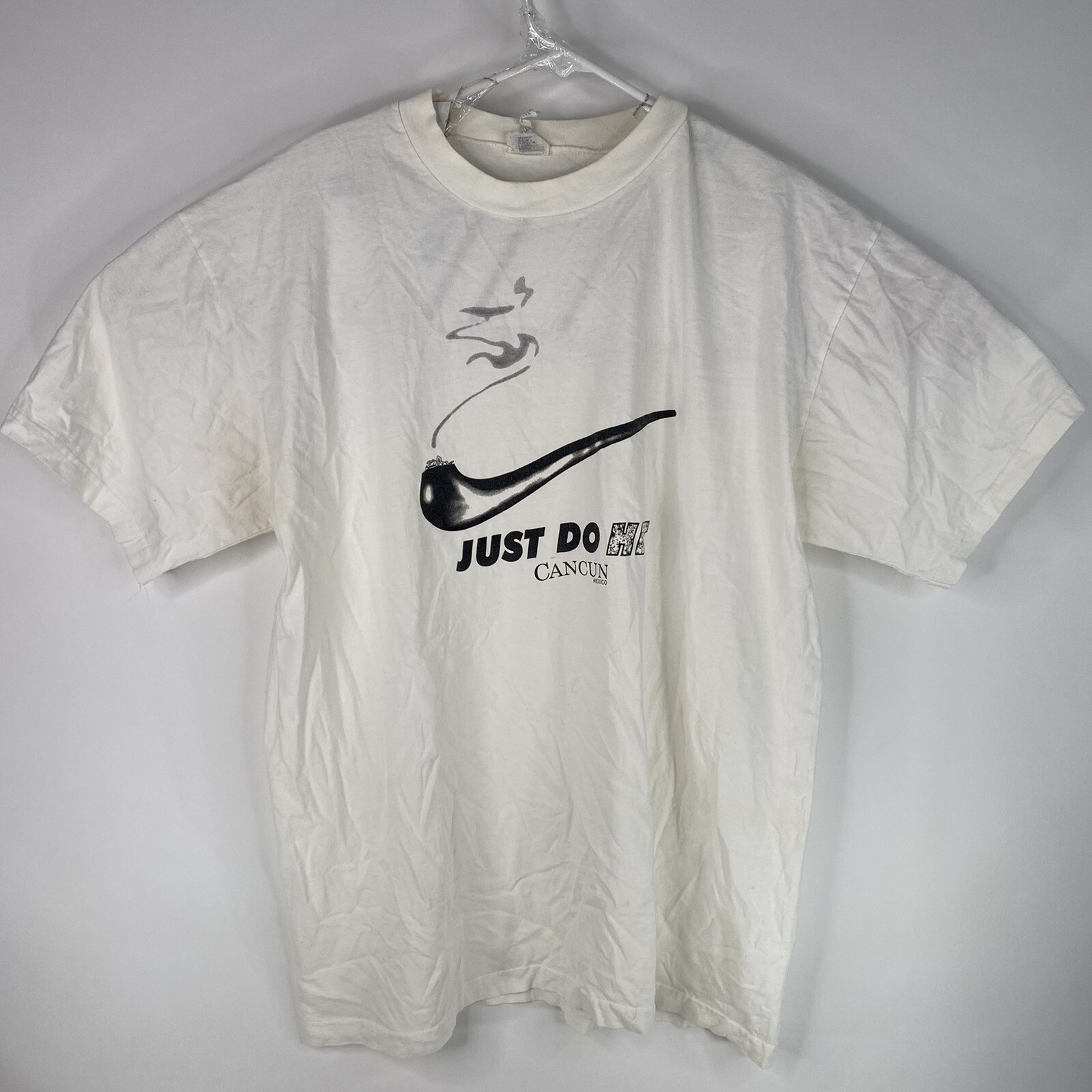 Vintage Just Do Hit Mens Sz XL White Cancun Mexic… - image 1