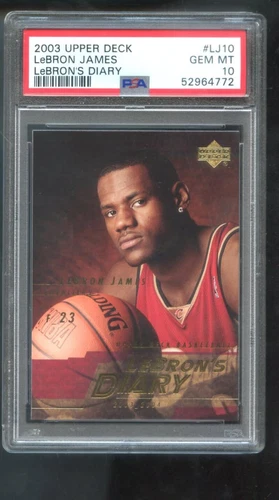 2003-04 Upper Deck LJ10 Lebron James Diary ROOKIE RC PSA 10 Graded Card Lebron's