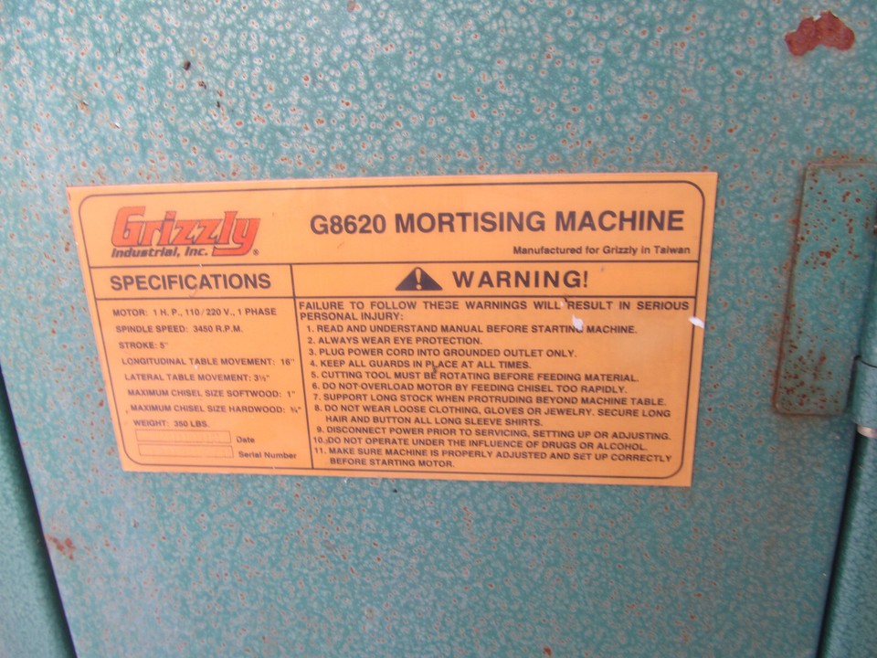 Grizzly mortiser G8620 eBay