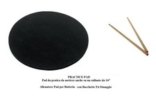 ALLENATORE PAD MUTO Silencer Pad 14" PER RULLANTE BATTERIA +BACCHETTE 5A OMAGGIO