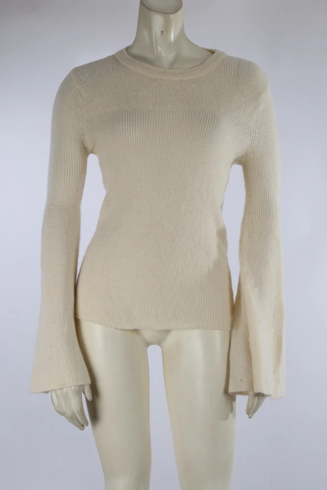 J.O.A. Suéter de manga larga campana tejido crema talla S Foto 4 de 4